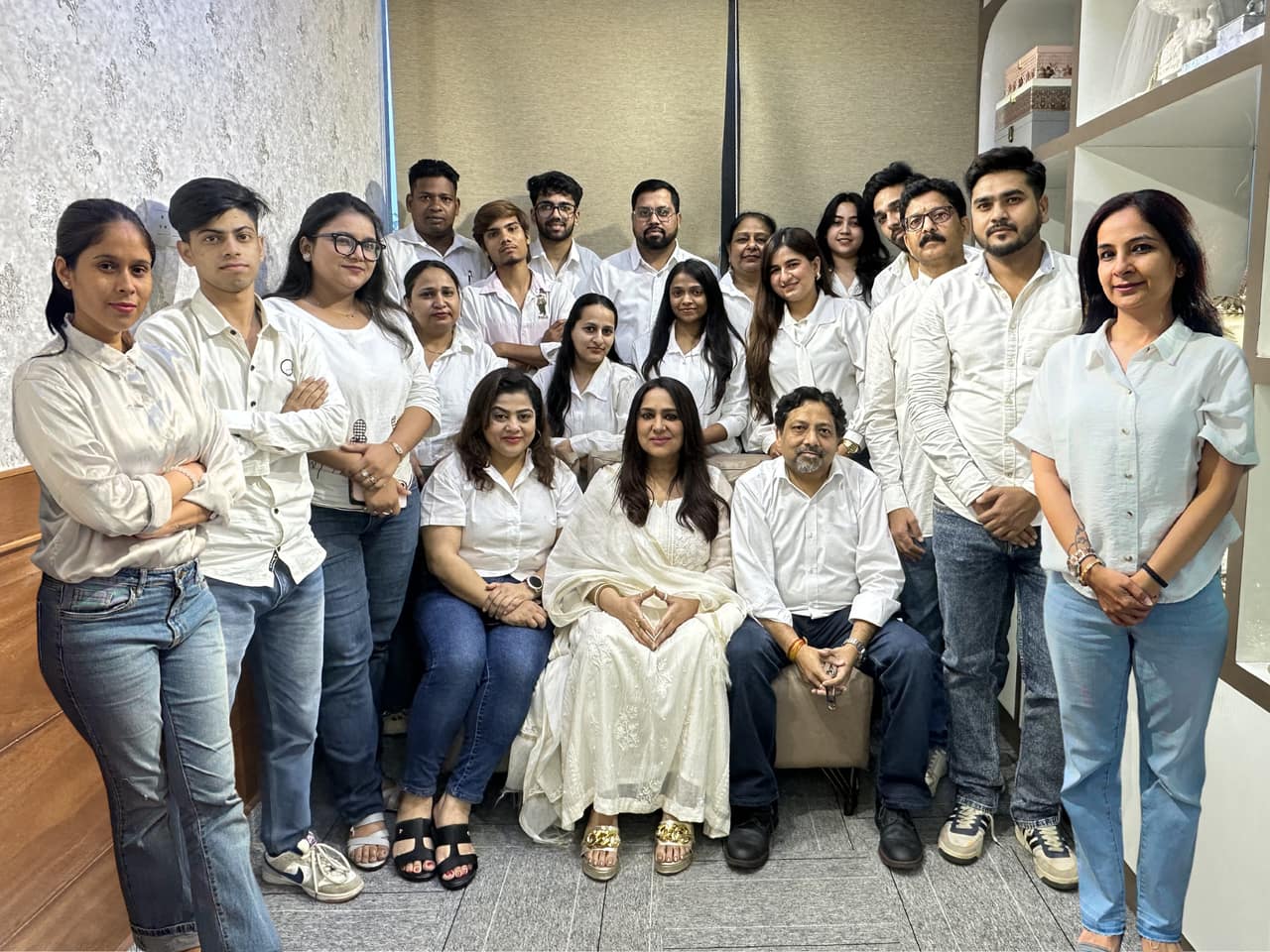 The Evara Matrimony team together at the Delhi office