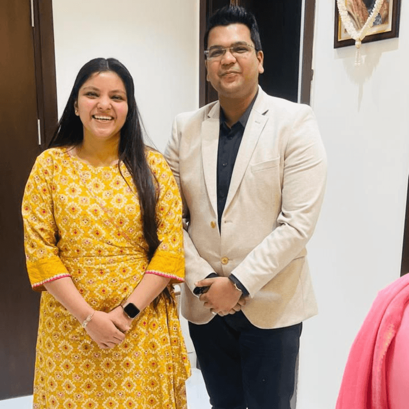 Bhavye & Anshi, matched by Evara
