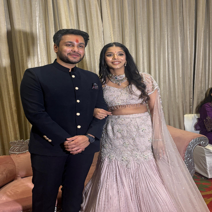 An Indian couple on their wedding day
