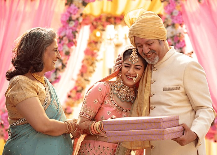 Guests celebrating at an Indian wedding
